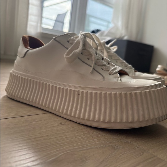 Jil Sander White Leather Platform Sneaker | Size 36 - Picture 4 of 9